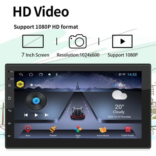 Car Radio Android 10.1 Quad Core 1GB+16GB Multimedia Video Player 2 DIN GPS WiFi Bluetooth-compatible AUX Auto Stereo