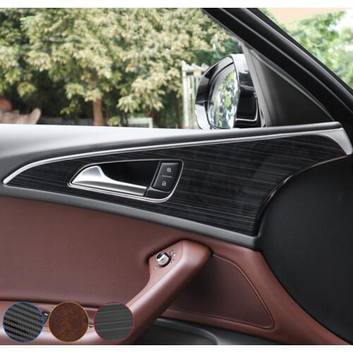 Car Styling Door Panel Decorative Cover Trim For Audi A6 C7 2012-18 Interior Console Gearshift Frame Strips Air Vents Stickers