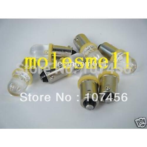 Free shipping 10pcs T10 T11 BA9S T4W 1895 3V yellow Led Bulb Light for Lionel flyer Marx