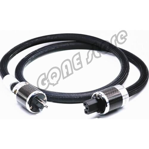 Free shipping Hifi carbon fiber EU/US power plug IEC connector power cable audio AMP CD DVD player AC power cord
