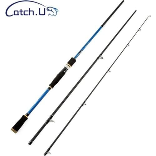 Catch.u Fishing Rod 2.1/2.4M Lure Wt 15-40g Carbon Fiber Spinning/Casting Fishing Pole Travel Rods for River Reservoir Pond