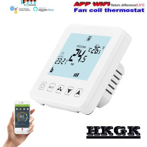 Central air conditioning thermostat wifi fan coil unit for 4pipe&2pipe Works with Alexa Google home
