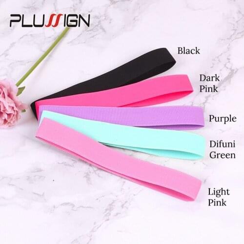 Colorful 12Pcs/Lot Edge Slayer Band For Wigs With Velcro Ends 3Cm Pink Purple Green Melt Belt For Wigs Elastic Edge Laying Band