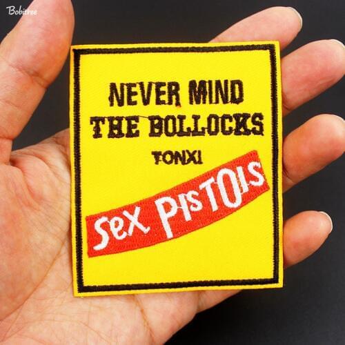 Punk Rock Sex Badge Yellow Patches Iron on Embroidered Stickers for Jacket Jeans Backpack Clothes Decoration
