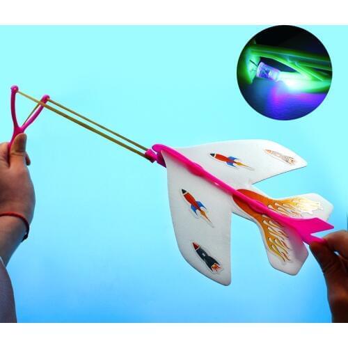Catapult plane Hand Launch Throwing Airplane Inertial Foam Glider Aircraft Toy Plane Model Outdoor Toys With light