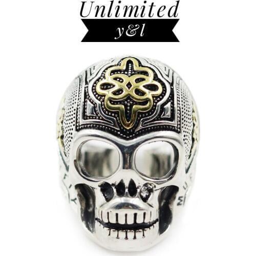 Knot Skull Rings Punk Style Rebel 925 Sterling Silver Thomas Style Fashion Skeleton Jewelry Accessories for Men Gifts 2018 New