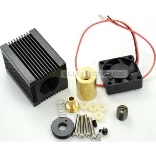 Laser Module Housing 33x33x50mm for 5.6mm TO-18 LD w/ Red Glass Lens & Fans