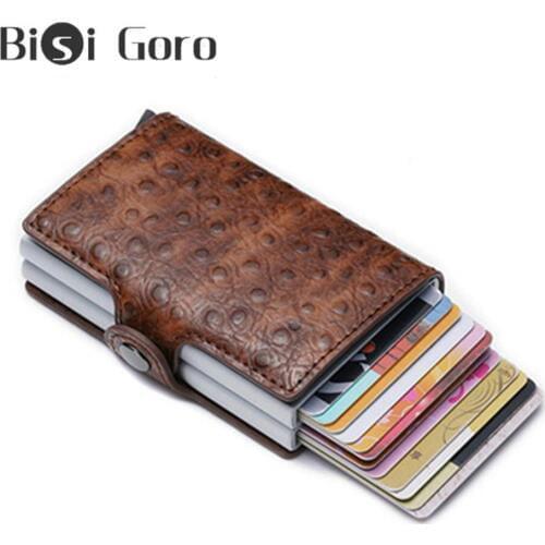 BISI GORO 2020 RFID Wallet Business Credit Card Holder Fashion Men And Women PU Leather Travel Card Wallet For Drop-shipping