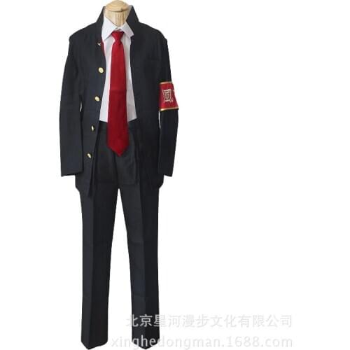 Katekyo Hitman Reborn HibariKyoya Halloween Black Uniform Suit Cosplay Costume X001
