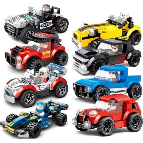 Creator Mini Baby Super Racing Car Speed Champions Charger Building Blocks Small Vehicle Bricks Classic Model Toys For Kids Gift