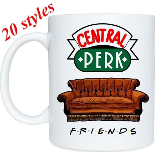 New Friends Tv Show Central Perk Mug 300ml Coffee Tea Ceramic Cup English Alphabet Pattern Cappuccino Mug Best Gifts for Friends
