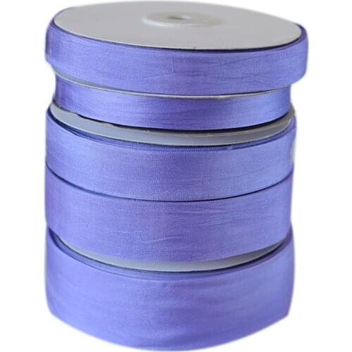 237 Aster Purple 100% Real Pure Silk Ribbon for Embroidery Handcraft Double Face Taffeta Silk Tape 2/4/7/10/13/15/20/25/32mm