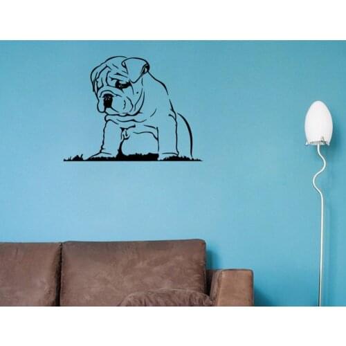 Hot Selling Languid Bulldog Vinyl Wall Sticker Hollow Out Removable Wall Mural Home Decoration Art Wall DecalsY-437