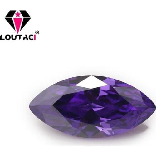 LOUTACI Brilliant Cut Violet Color Marquise Shape Cubic Zirconia Senior Gemstone For Women Jewelry Middle Size 4x8-5x10mm