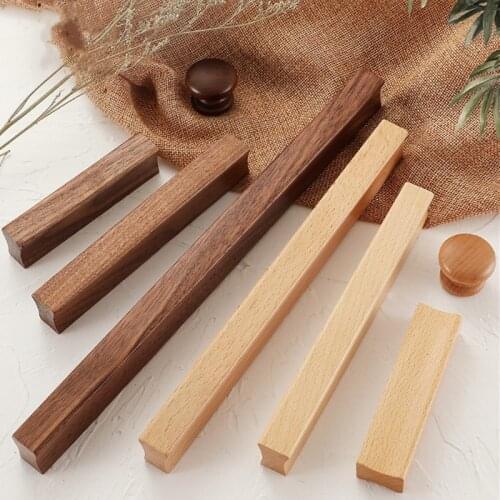 Simple Style Furniture Handles Cupboard Solid Wood Pulls Bedside Table Drawer Knob Home Hardware Accessories Knobs and Handle