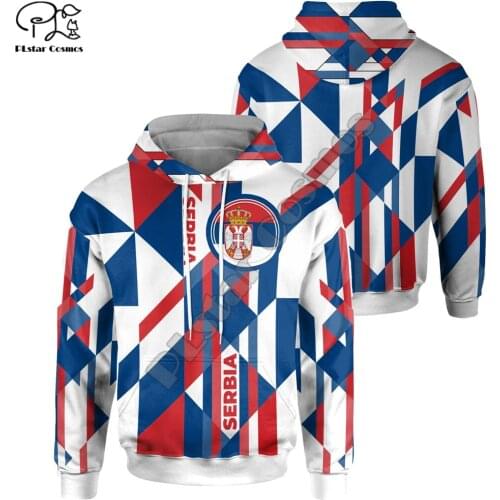 PLstar Cosmos Newest Serbia Symbol Fashion 3D Print Hoodies Sweatshirts Flag Zip Hooded Men/Women Casual Streetwear S1