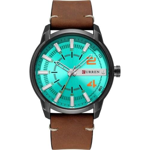 CURREN 8306 Mens Simple Style Watches Mens Quartz Fashion Casual Leather Band Wristwatches
