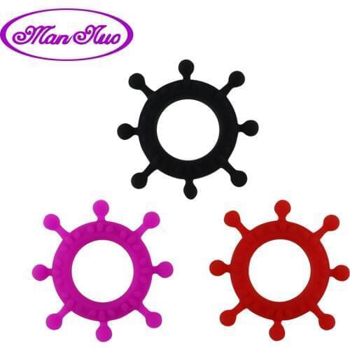 Man nuo 2 Pcs Penis Ring Steering Wheel Shape Male Delay Lasting Ejaculation Retarder Cock Rings Couple Erotic Products