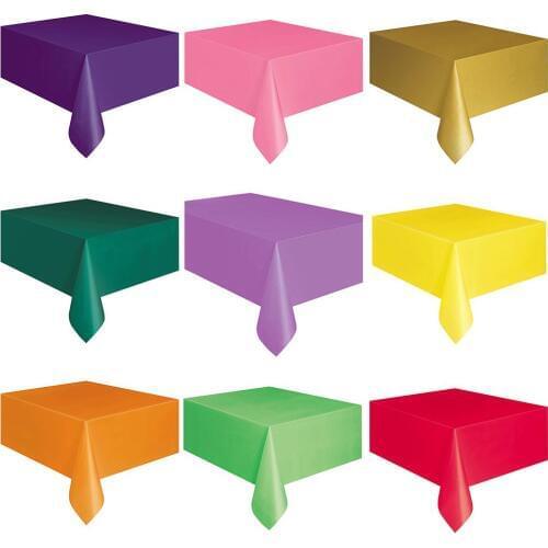 New 137x183cm Disposable Plastic Solid Color Table Cover Party Catering Tablecloth