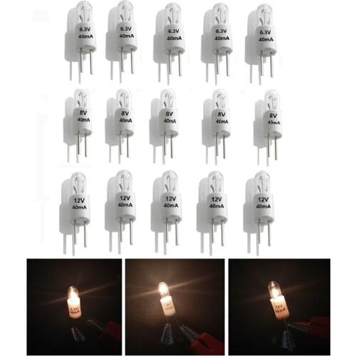 10 New Audio Equipment Lighting Bi-Pin Incandescent Lamps Miniature Bulbs 8V40mA Fits Marantz,Sansui and Other Vintage Receivers