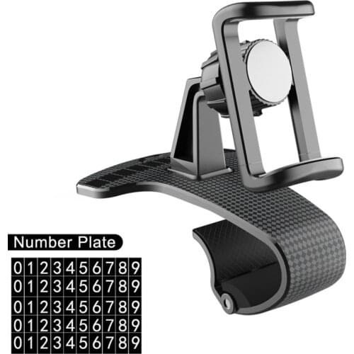 New HUD Car Dashboard Phone Stand 360 Adjustable GPS Car Clips Holder Hidden Parking Number for Mobile Phone Car Stand Support