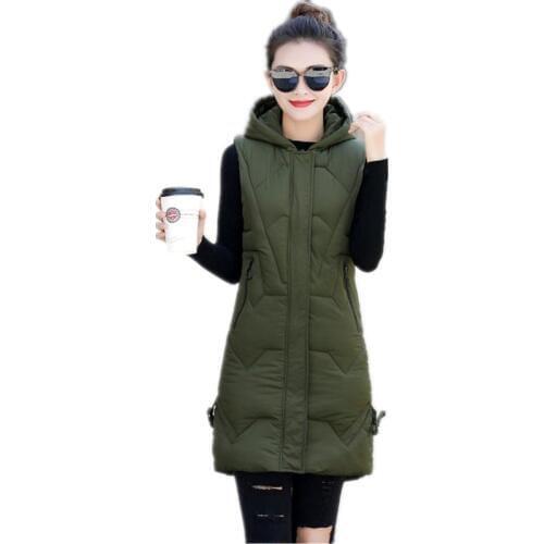 Solid Autumn Winter Women Vest Plus Size 3XL 2018 Hooded Down Cotton Female Waistcoat Hooded Slim Outerwear Warm Vest Top Q560