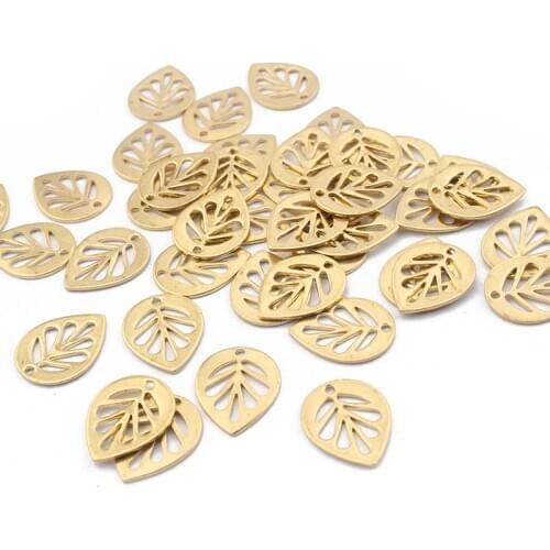 1pack Raw Brass Hollow Tree Leaf Charms Pendant Hanging Earrings Necklace Charms For DIY Trendy Fashion Jewelry Findings Making
