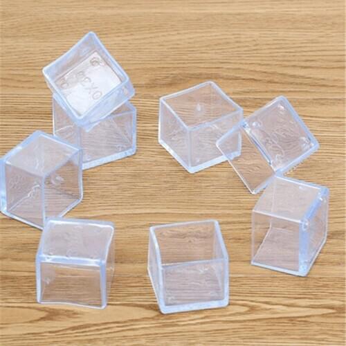 Transparent Chair Leg Caps 16pcs/lot Wear Resistant Nonslip Silicone Furniture Foot Cover Pads Stool Feet Floor Protector Covers