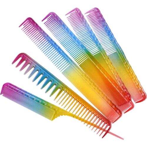 Rainbow Comb Hairdressing Salon Equipment Plastic Comb Hair Cutting Styling Tool Personal Health Care Accessaries Supplies