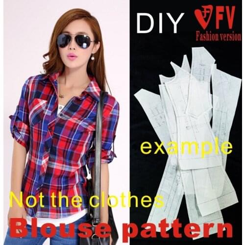 DIY handmade clothing cutting design drawing custom womens shirt 1:1 paper pattern in kind BCY-21