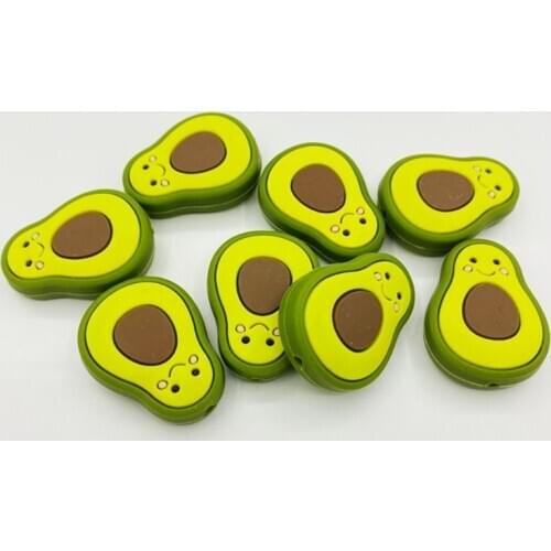 5 Pcs/Pack Cartoon Mini Avocado Silicone Beads Teether BPA-free Newborn Infant Teething Soother Toddler Baby Chewing Molar G99C