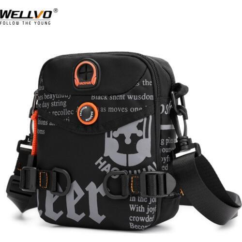 Multifunctional Messenger Bag Waterproof Graffiti Letter Crossbody Shoulder Bags Waist Packs Phone Fanny Bag Earphone Hole XA18C