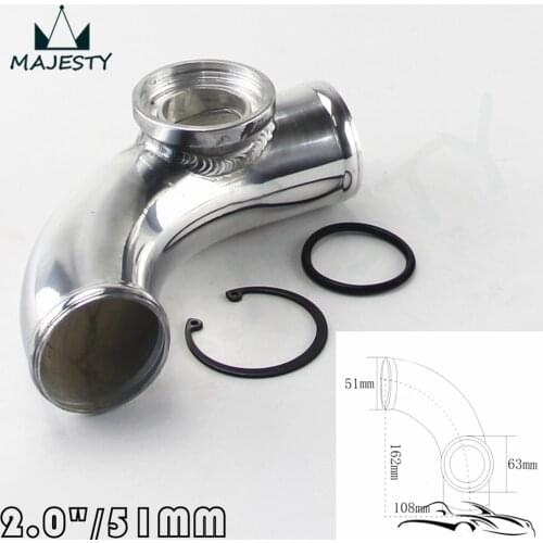 90 Degree 2" Flange Adapter Piping For H**KS SQV BOV Blow Off Valve Tube Pipe