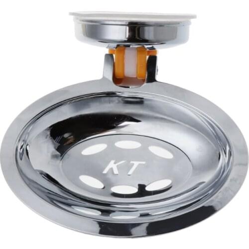 Stainless Steel Vacuum Suction Cup Soap Holder Soap Dish for Bathroom Kitchen