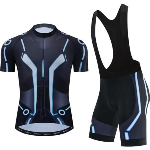 Wulibike cycling jersey suit man uv protection outdoor sport breathable bicycle short sleeve bib set mens bicycle cycling cloth