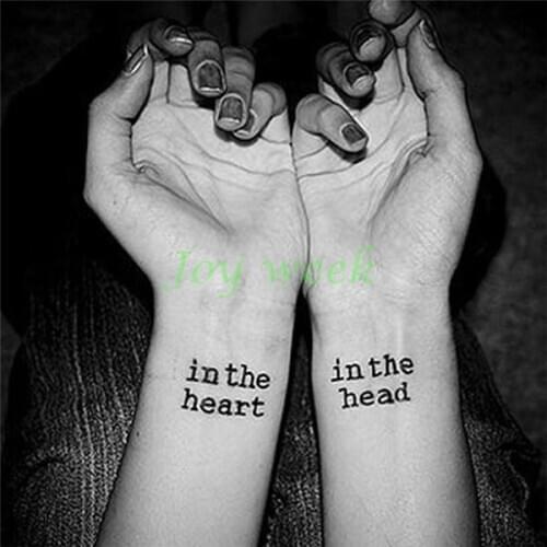 Waterproof Temporary Tattoo Sticker tattoo English word letters "in the heart" tatto stickers flash tatoo fake tattoos for women