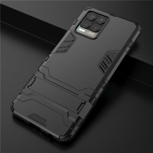 For Oppo Realme 8 Case Cover Realme 8 Pro 5G Shockproof Silicone Bumper Tablet Holder Stand Armor Cover Realme 8 Pro Phone Case