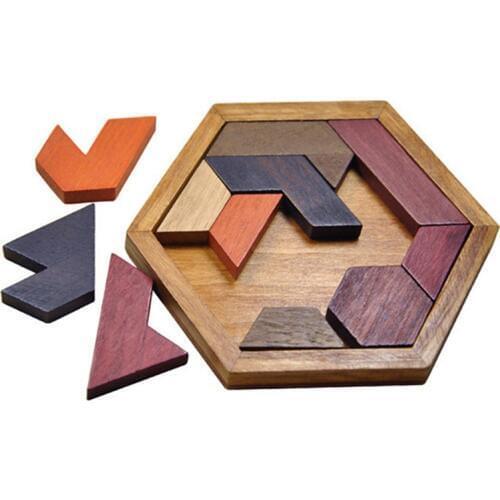 Grownups Kids Toys Geometric Shape Wooden Puzzle Montessori Education toys 3D jigsaw Puzzle toys for Children