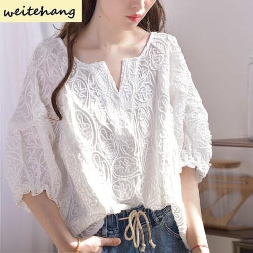 Weitehang Lace Blouses