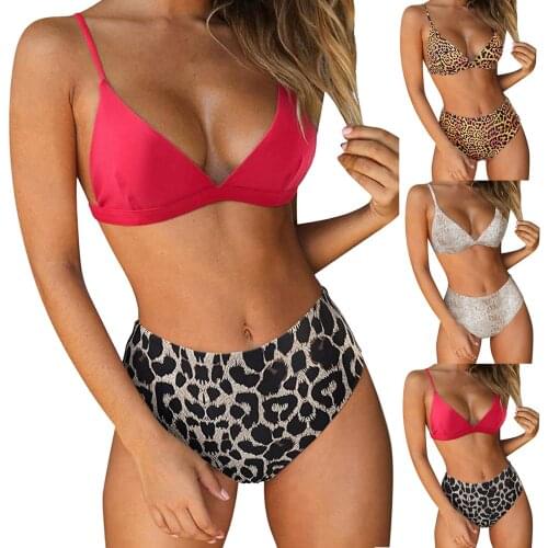 Sexy Leopard Women Swimsuit Bikinis 2021 Mujer Sets High Waist Swimwear Push Up Bandage Female Beachwear Kупальник женский