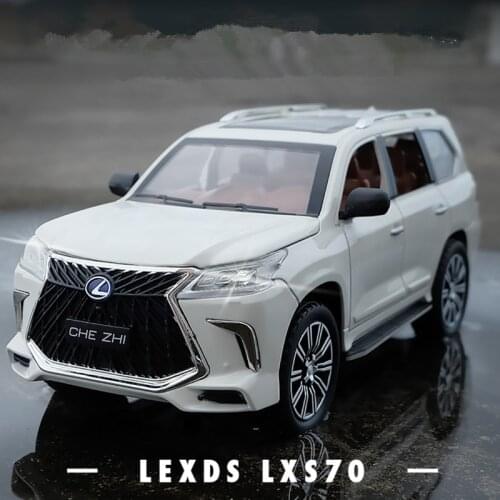 1:24 LEXUS LX570 Alloy Car Model Diecasts Metal Toy Car Model Collection Sound Light Simulation Childrens Toy Gift Free Shipping