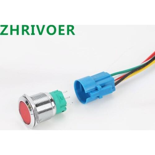 1pcs 19mm Metal Button Switch 3V 6V 12V 24V 110V 220V with LED Light Momentary/self-locking Car/computer/doorbell DIY