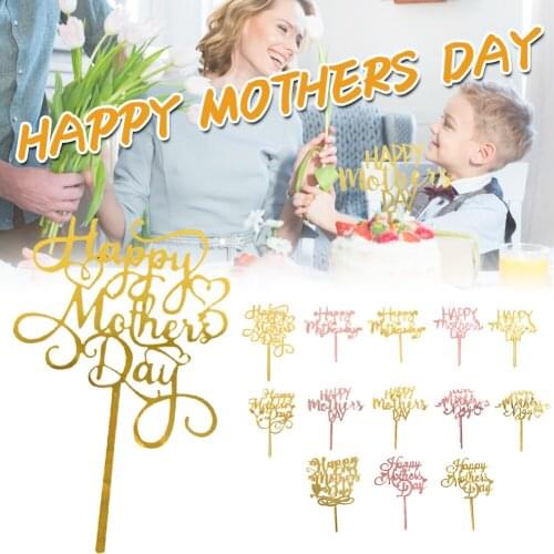 1Pcs New Cake Topper Acrylic Happy Birthday Cake Hot Stamping Celebration Insert Card Cake Decoration Birthday Party Supplies