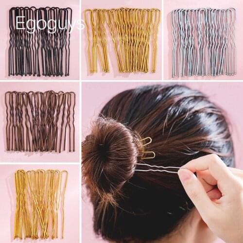10PCS Girls U-shaped Hair Clips Women Bobby Pins Waved Hairpins Metal Curly Barrettes Ladies Wedding Wavy Hair Styling Tools