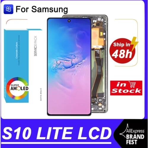 100% Original 6.7'' Display For Samsung Galaxy S10 Lite SM-G770F/DS SM-G770F LCD Touch Screen Digitizer Assembly Repair Parts