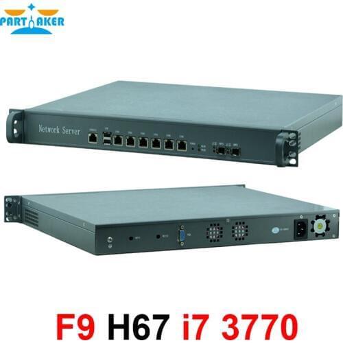 1U 6 Intel Lan 82580DB SFP Optical fiber Intel H76 Chipset processor Firewall 1U router OEM fiber gigabit router i7 3770 CPU