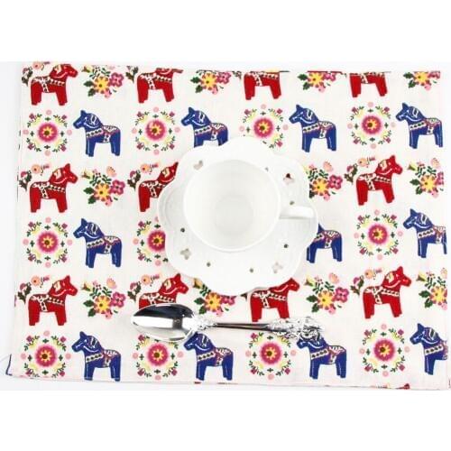 30x40cm European placemats fashion cotton linen placemat heat insulation mat dining table mat Kids fabric Napkins