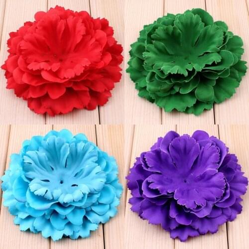5pcs/lot 11CM 20 Colors Newborn DIY Fashion Chic Shabby Artificial Shaped Fabric Hair Flowers Bouquet For Wedding Bride Garland