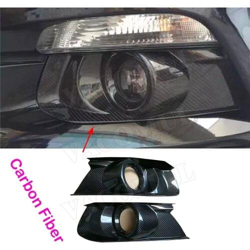 Carbon Fiber Front Rear Bumper Fog Lamp Light Covers Tail Trims for Ford Mustang 2015 2016 2017 2018