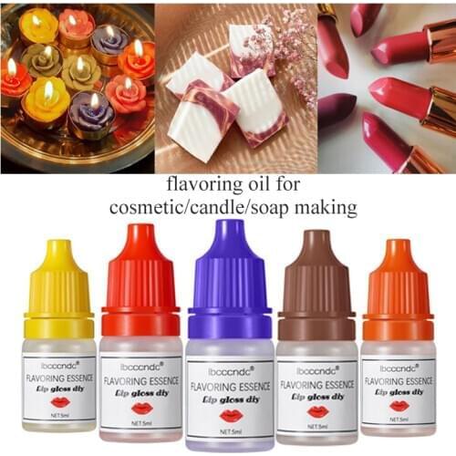 5ml Natural Flavor Essence Fruit Flower for Handmade Cosmetic Lip Gloss Base Lipgloss DIY Fragrance Flavoring Essential oil